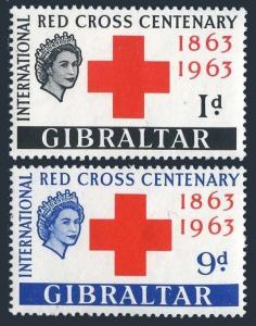 Gibraltar 162-163,MNH.Michel 164-165. Red Cross Centenary,1963.