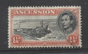 STAMP STATION PERTH Ascension #42 KGVI Fine Used 1944