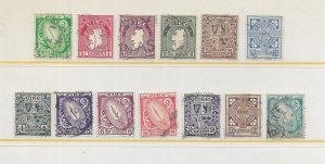 Ireland #106-117  The 1940 Definitive Set Complete + #137 Used C.V. $61.50