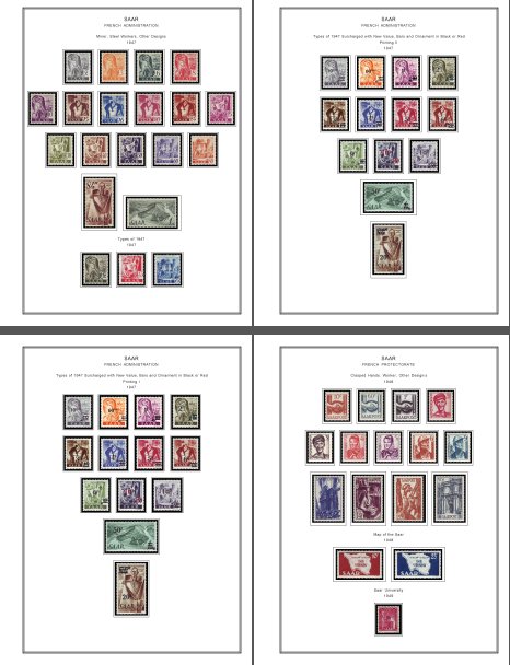 SAAR [SAARLAND] STAMP ALBUM PAGES 1920-1959 (39 color illustrated pages)