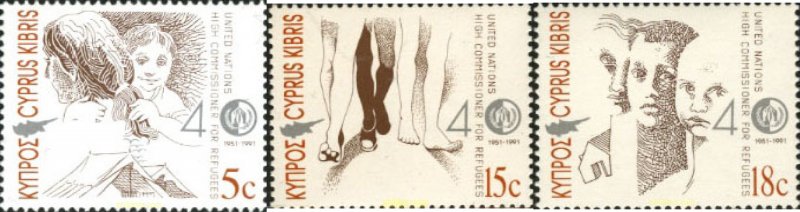 114879 MNH CHIPRE 1991 40 ANIVERSARIO DEL ALTO COMISARIADO DE LOS REFUGIADOS ...