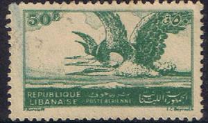 Lebanon.  Airmail issue of 1946 SC C109 SCV $1.60  FU