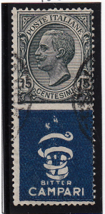 Italy 1901-22 with Advertising Label #96b, Please see the description