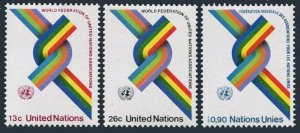 United Nations NY 272-273,Geneva 57,MNH.World Federation of UN Associations,1976