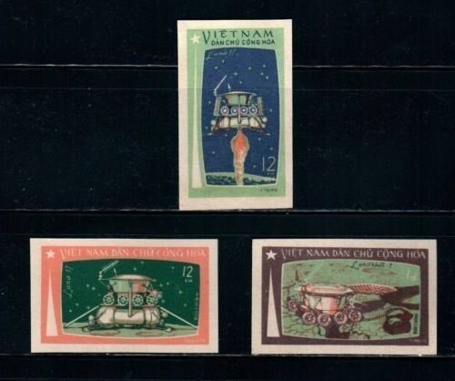 Vietnam 1971 MNH Stamps Scott 641-643 Imperf Space Flight of Luna