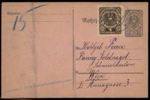 Austria 1921 Deutsch-Oesterreich Upfranked Rohrpost Pneumatic Mail Cover P 66887