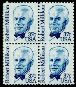 1982 Robert Millikan Physicist Block of 4 37c Postage Stamps, Sc# 1866, MNH, OG