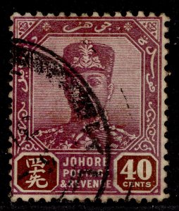 MALAYSIA - Johore GV SG118, 40c dull purple & brown, USED. Cat £20.