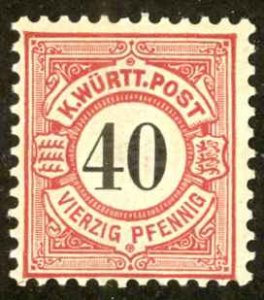 Germany Wurttemberg Sc# 65 MH 1900 40pf Numeral