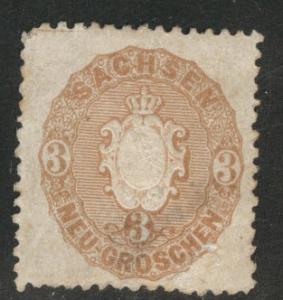 German State of Saxony Scott 19 Coat of Arms MH* toned