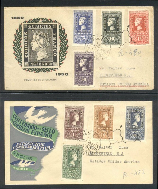 SPAIN #776//C130 First Day Cover - 1950 Centenary Set