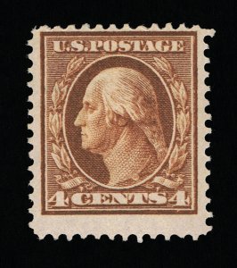 GENUINE SCOTT #334 FINE MINT OG H 1908 ORANGE BROWN PERF-12 DL-WMK #12158