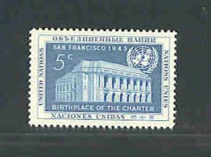 UN New York issue Sc. # 12 f-vf mnh single 