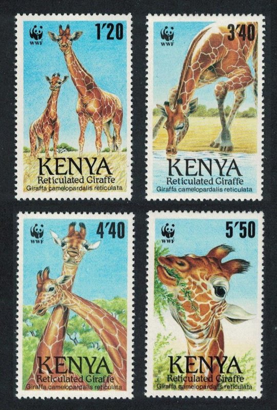 Kenya WWF Reticulated Giraffe 4v 1989 MNH SC#491-494 SG#501-504 MI#481-484