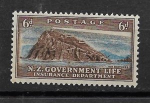 1947 New Zealand #Oy35 Life Insurance Lighthouses: the Brothers MNH