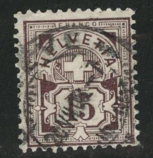 Switzerland Scott 76 used  from 1882-1899 numeral set