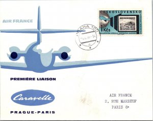 Czechoslovakia 1960 FFC - Air France Caravelle - Prague To Paris - J7632