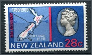 New Zealand Sc#434 MNH, 28c multi, Captain Cook (1969)