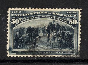 SCOTT 240 1893 50 CENT COLUMBIAN EXPOSITION ISSUE USED VF CAT $200!