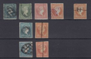 CUBA 1855-60 Sc 1-4, 9, 11-12 & 14-15 USED SCV$197.00