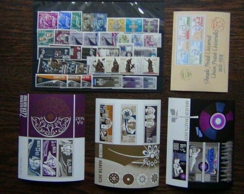Malta 1961 1973 George Cross Congress Christmas UPU Sculptor Anniversaries MNH