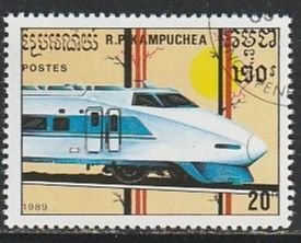 1989 Cambodia - Sc 934 - used VF - 1 single - Locomotives