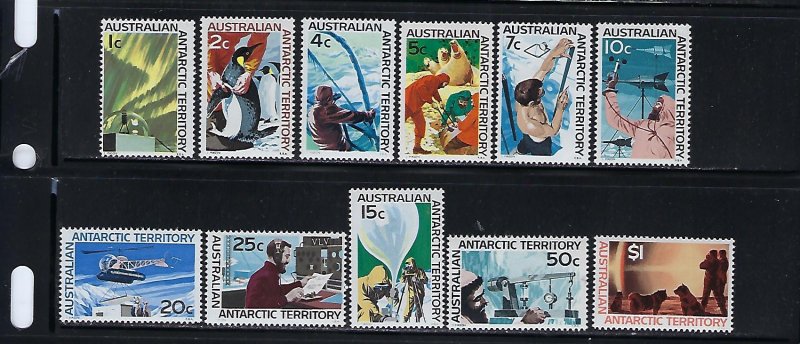 AUSTRALIAN ANTARCTIC TERRITORY #L8-L18-1966-68 SET- MINT NEVER HINGED