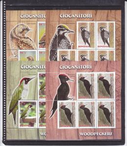 ROMANIA 2016 STAMPS Woodpecker birds sheets MNH nature