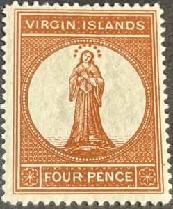 BRITISH VIRGIN ISLANDS # 16a-MINT/HINGED---SINGLE---BRIGHT RED---1887