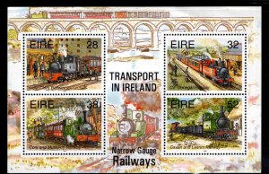 Ireland Scott 956-959 MNH** Railway souvenir sheet