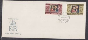 GILBERT & ELLICE ISLANDS, 1972  Silver Wedding pair, First Day cover