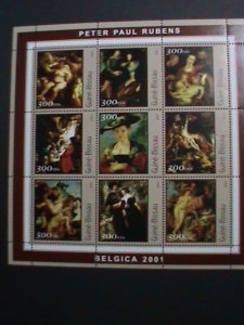 GUINEA-BISSAU-2001 FAMOUS NUDE ART PAINTINGS-BY PETER PAUL RUBENS: MNH SHEET