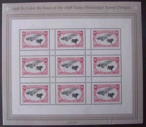 US #3210, Sheet,  $1 Trans - Mississippi,  S.S., VF mint never hinged, Fresh ...