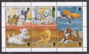 Gibraltar # 702, Puppies Sheet, NH, Half Cat.