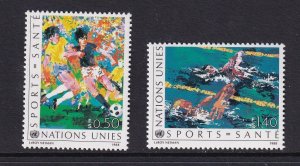 United Nations Geneva  #169-170  MNH  1988  health in sports