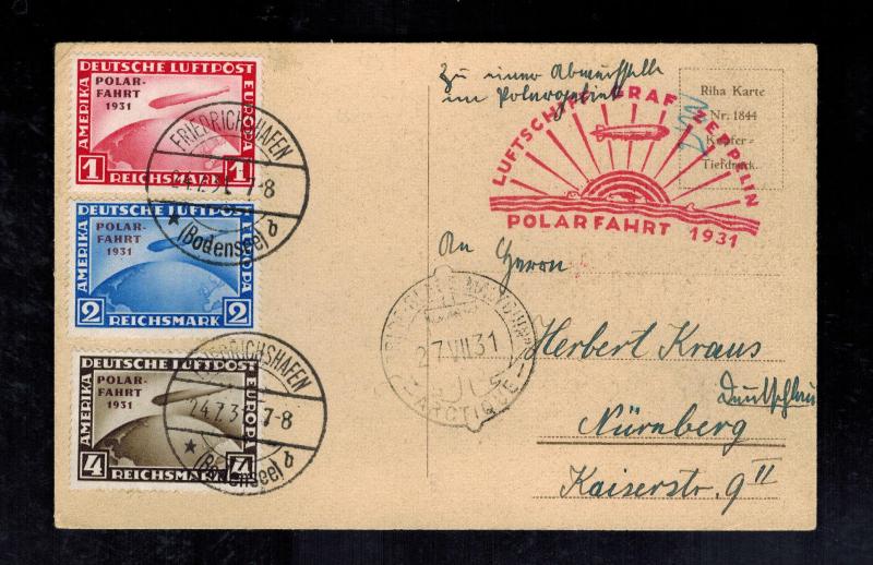 1931 Germany Graf Zeppelin Icebreaker Malyguin Cover Polar Flight LZ127 # C40-42