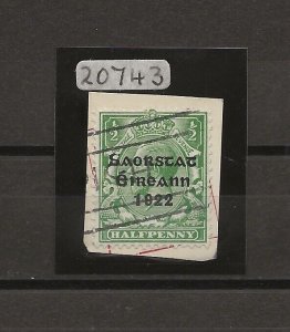 IRELAND 1922/23 SG 52a USED Cat £1000. CERT