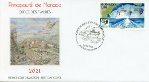 Monaco Ships Stamps 2021 FDC International Hydrographic Organization 1v Set