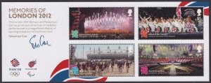 GB 3406 MS3406 Memories of London Olympic Paralympic miniature sheet MNH 2012