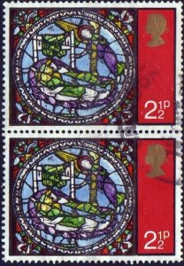 Great Britain 1971 Sc#661 2-1/2p Dream of the Magi Christmas USED-VF-NH-Pair.