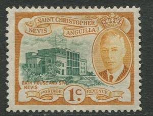 St. KITTS-NEVIS - Scott 107- KGVI Definitives -1952 - MH - Single 1c Stamp