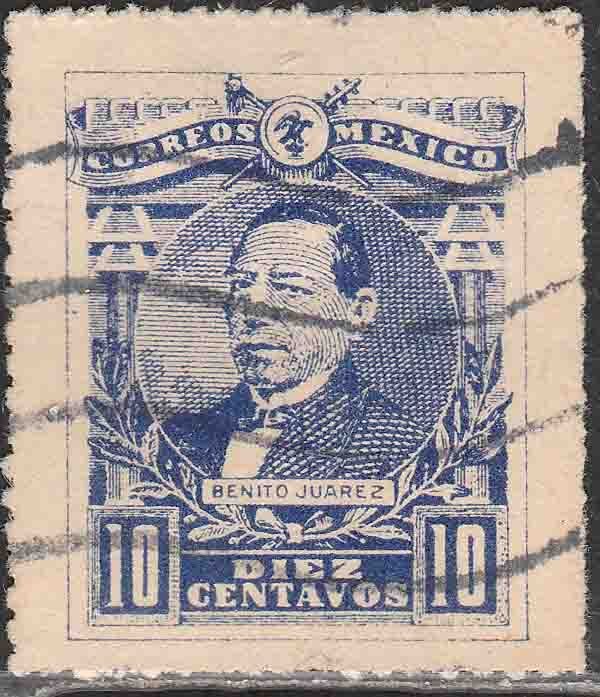 MEXICO 505, 10¢ JUAREZ, USED. F-VF. (359)