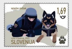 2021 Slovenia German Shepard - Working Dogs Issue (Scott NA) MNH