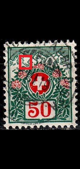 SCHWEIZ SWITZERLAND [Porto] MiNr 0037 I ( O/used ) Plattenfehler