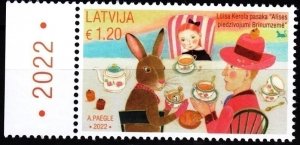 LATVIA 2022-10 Fairy Tales: Alice in the Wonderland. Cartoon, MNH