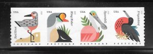 #4995-98 MNH Coil Strip of 4 Coastal Birds