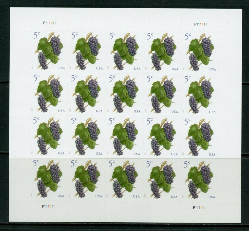 UNITED STATES SCOTT#5177  5c GRAPES  SHEET OF 20  MINT NEVER HINGED