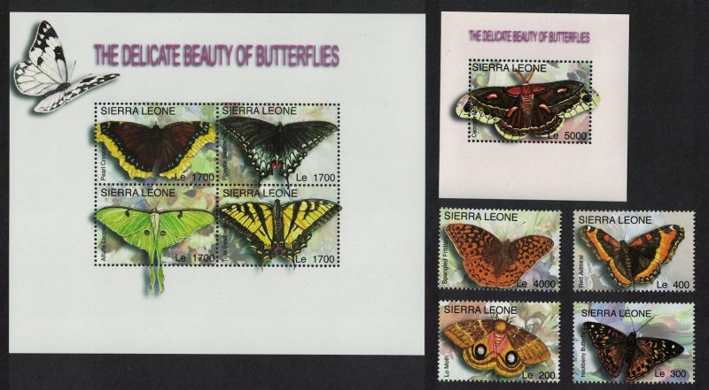 Sierra Leone Butterflies and Moths 4v+2 MSs 2004 MNH SG#4205-MS4209