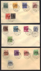 GERMANY 1949 US & BRITISH ZONE 3 PHILATELIC CVRS Sc 600-616 TIED HAMBURG 11.9.48