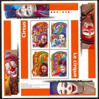 Canada 1760b, Souvenir Sheet - Mint NH, Circus 1998